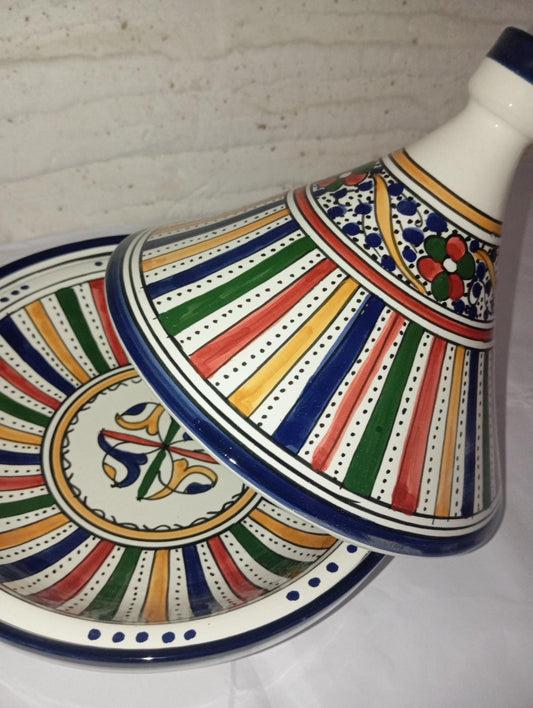 Moroccan Ceramic Tagines for Serving & Stunning Decor 100% Handmade Traditional Marocain Ceramic Pot, Artisan Moroccan Pottery Tajine Gift