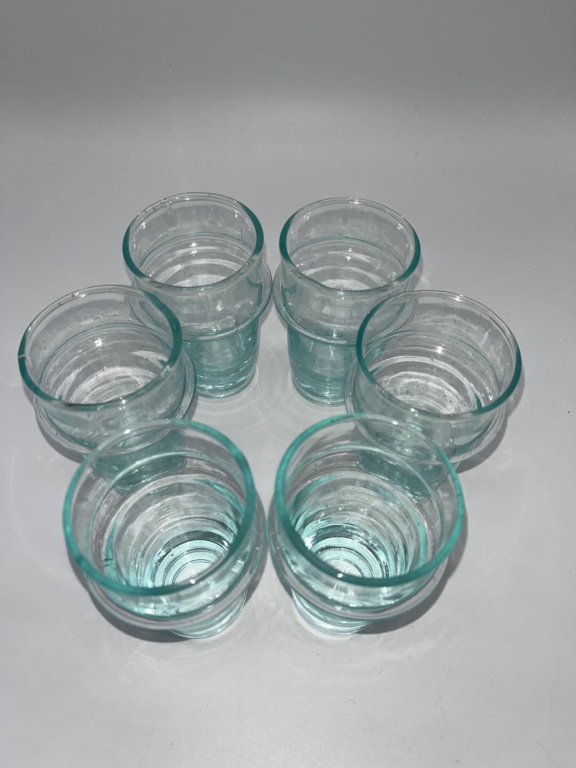 Handmade Moroccan Tea Glass, Set of 6 Beldi Glasses, Unique Kitchen Tea Cups, Clear Glass Mugs, High Quality Kitchen Accessories,