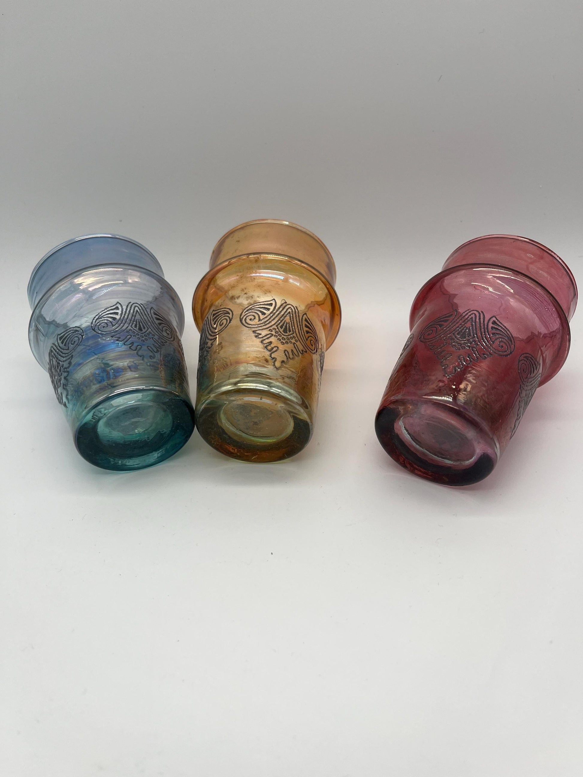 12 Colorful Moroccan Beldi Glasses, Handmade from Moroccan Craftsmanship
