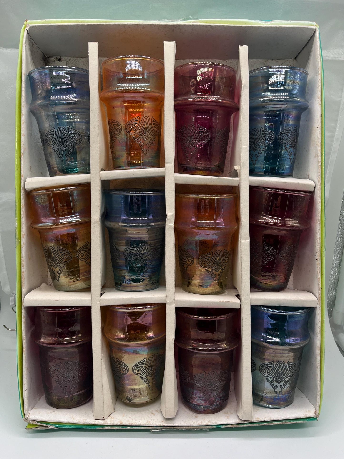 12 Colorful Moroccan Beldi Glasses, Handmade from Moroccan Craftsmanship