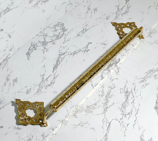 Brass Towel Bar, Handmade Hammered Brass Towel Rack, Brass Bathroom Towel Shelf, Rustic Wall-Mounted Towel Holder Unlacquered Brass Towel