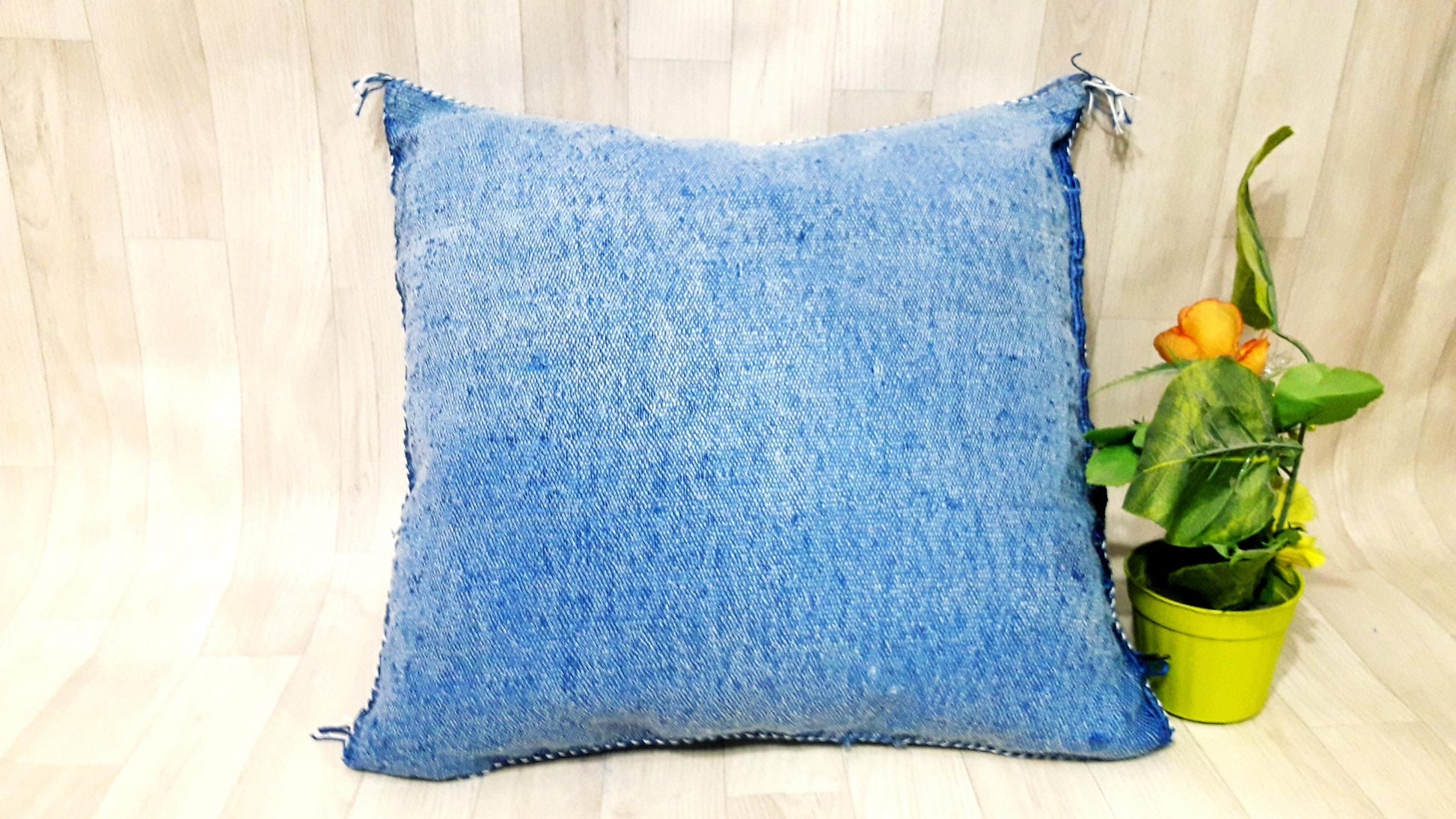 50% off Cactus Silk Pillow Cover, Moroccan Boho Throw Pillow ,Hand Woven Berber Pillow, Sabra Cactus Silk Cushion Cover,Pillow,Cushion