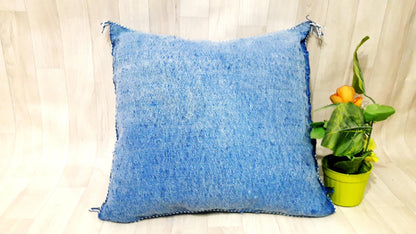 50% off Cactus Silk Pillow Cover, Moroccan Boho Throw Pillow ,Hand Woven Berber Pillow, Sabra Cactus Silk Cushion Cover,Pillow,Cushion