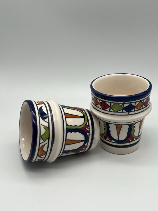 Moroccan Beldi Mug, Handmade, Boho Ceramic Tea Mug from Morocco 8 Cm
