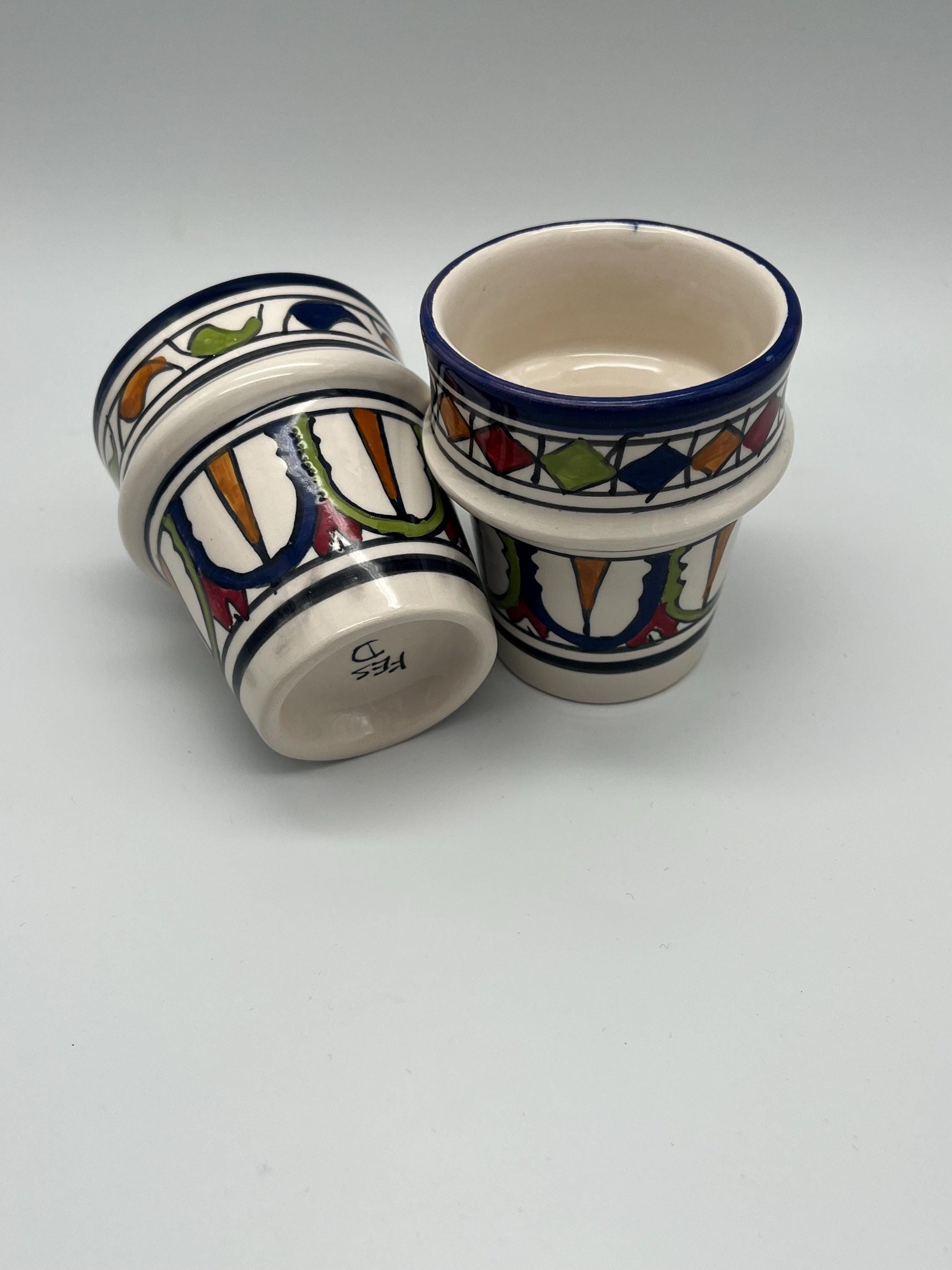 Moroccan Beldi Mug, Handmade, Boho Ceramic Tea Mug from Morocco 8 Cm