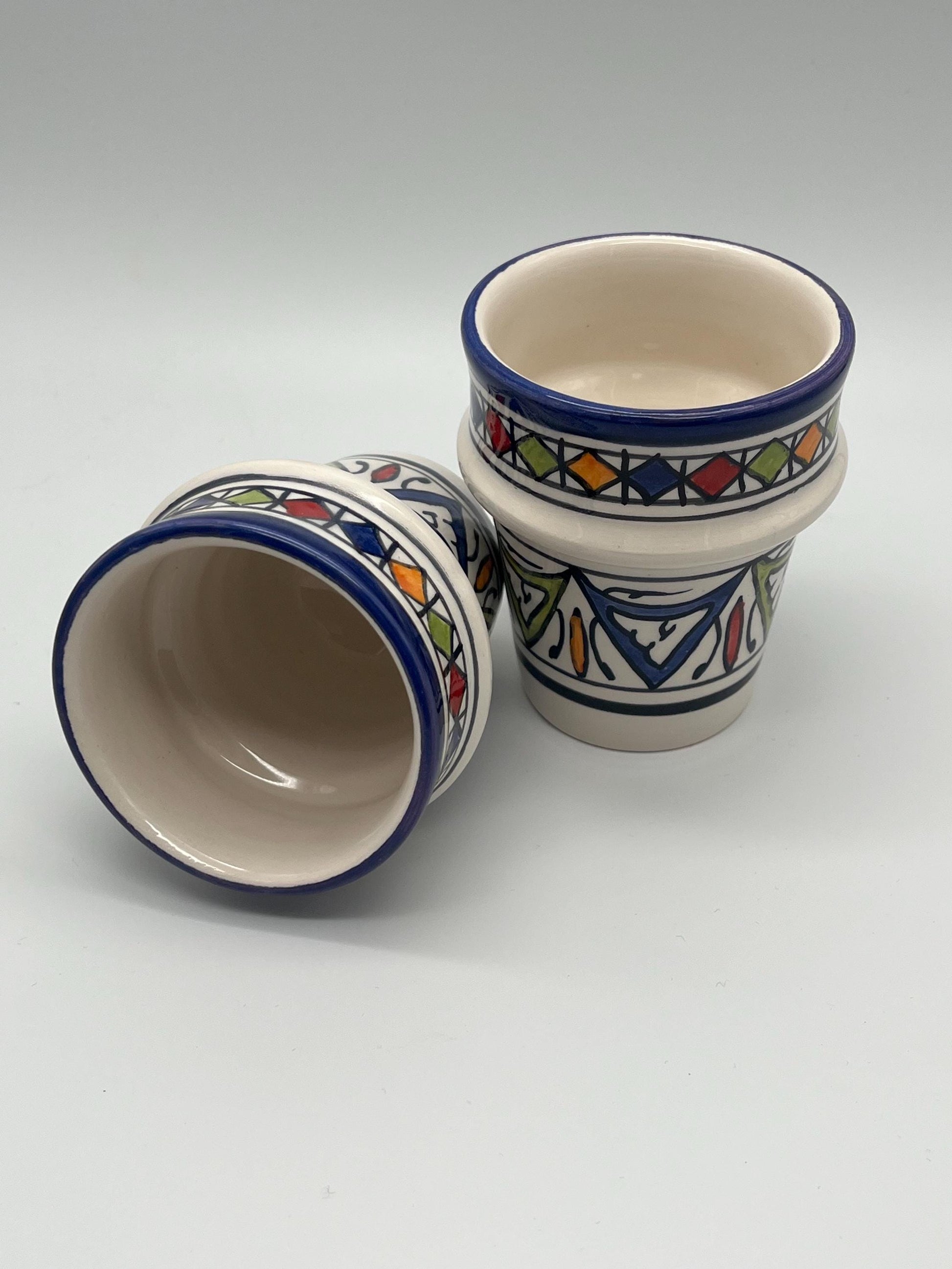 Moroccan Beldi Mug, Handmade, Boho Ceramic Tea Mug from Morocco 8 Cm