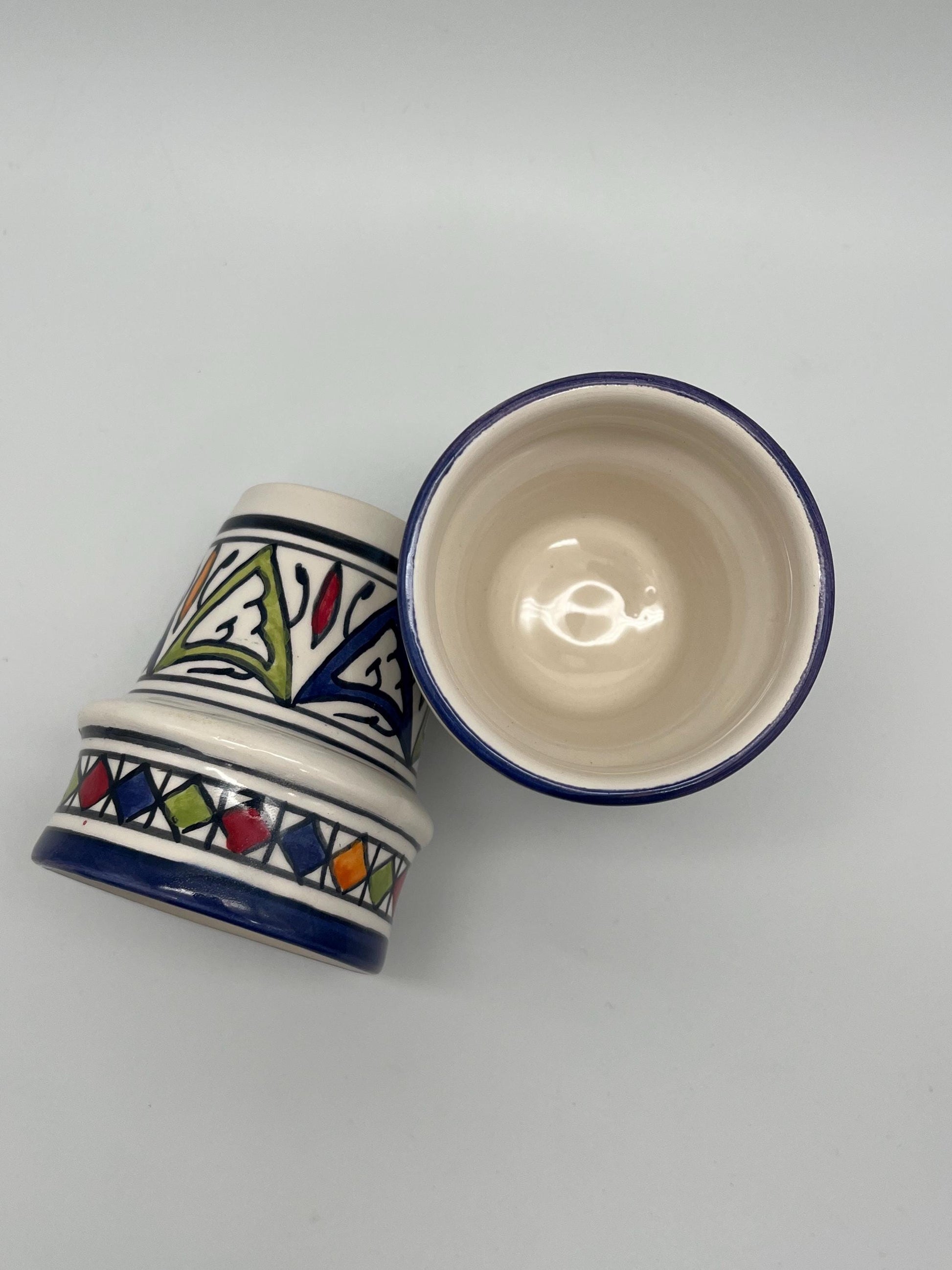 Moroccan Beldi Mug, Handmade, Boho Ceramic Tea Mug from Morocco 8 Cm
