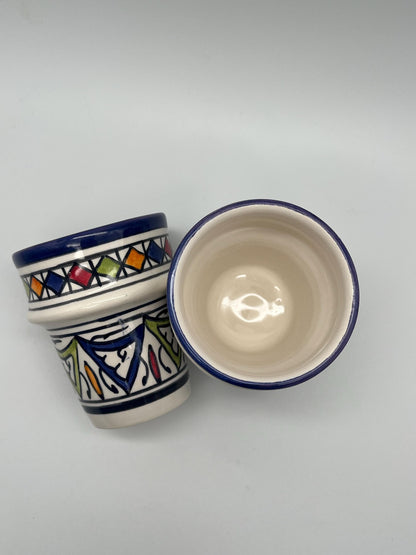 Moroccan Beldi Mug, Handmade, Boho Ceramic Tea Mug from Morocco 8 Cm