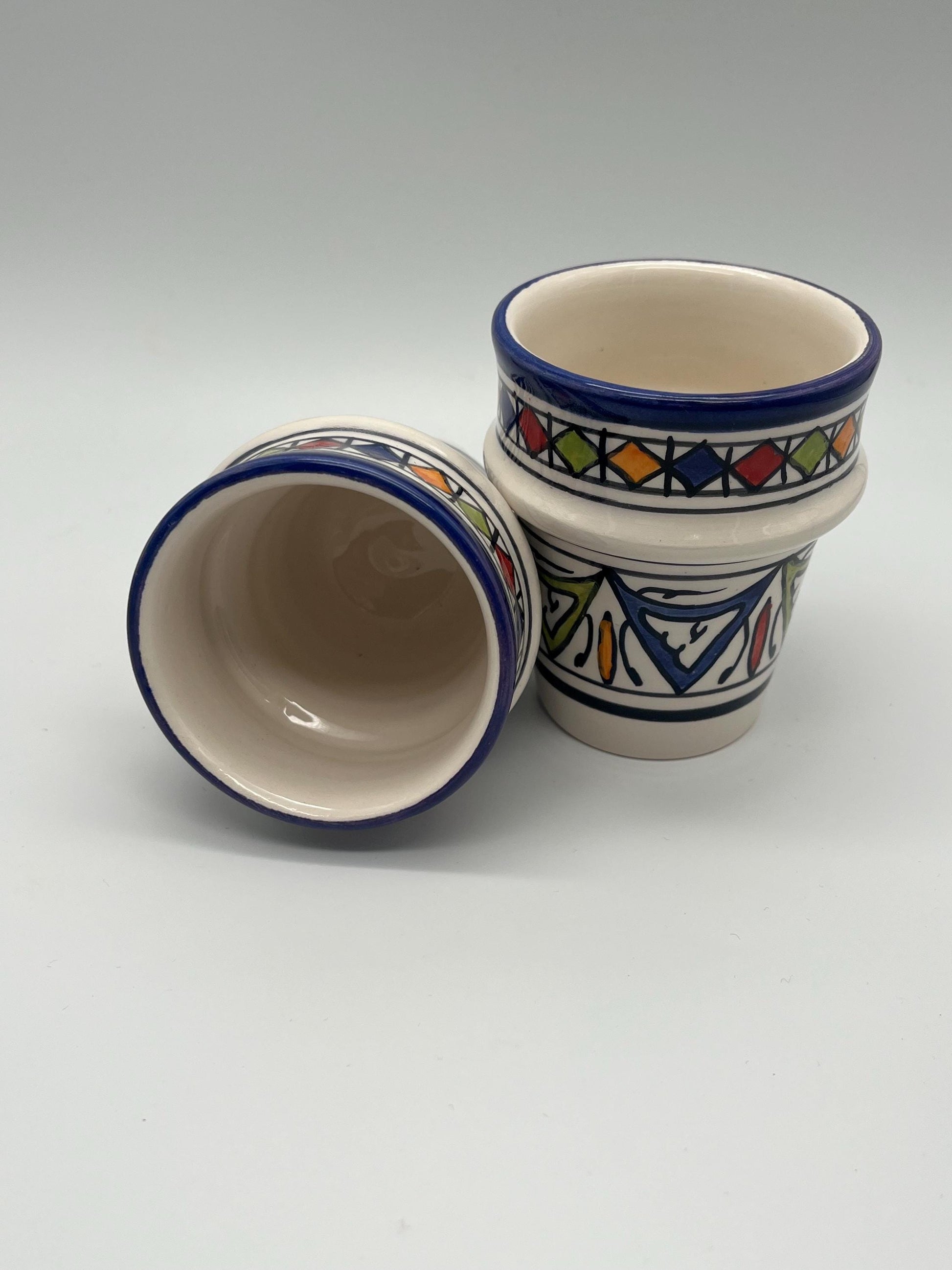 Moroccan Beldi Mug, Handmade, Boho Ceramic Tea Mug from Morocco 8 Cm