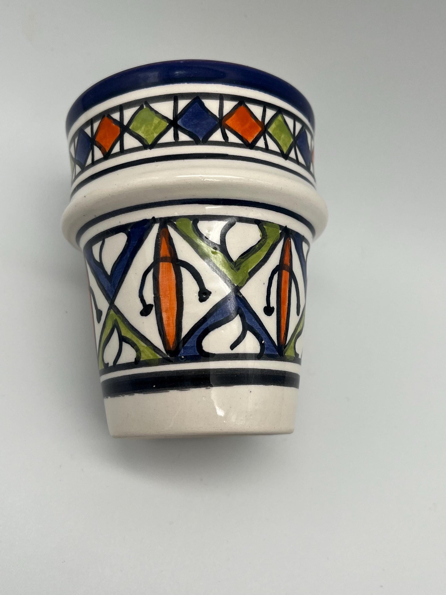 Moroccan Beldi Mug, Handmade, Boho Ceramic Tea Mug from Morocco 8 Cm
