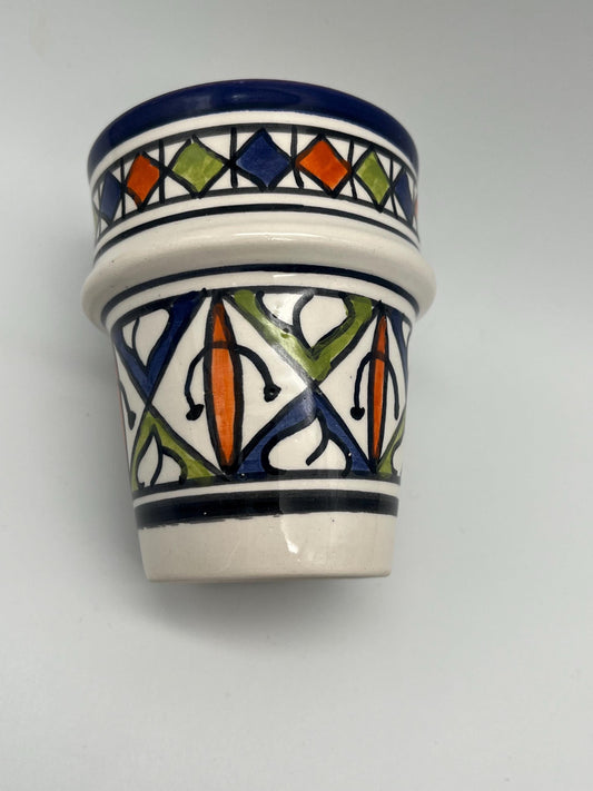 Moroccan Beldi Mug, Handmade, Boho Ceramic Tea Mug from Morocco 8 Cm