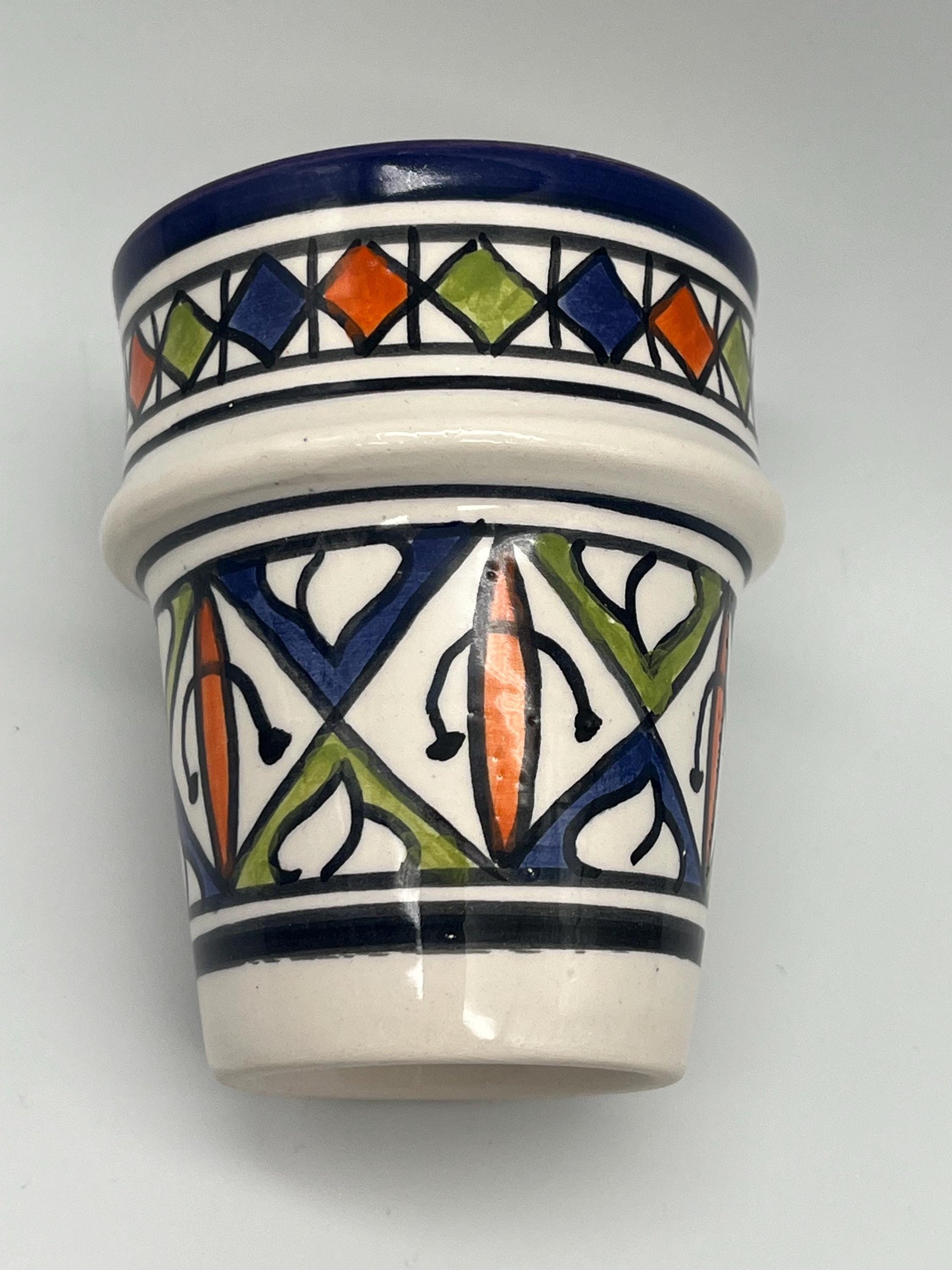 Moroccan Beldi Mug, Handmade, Boho Ceramic Tea Mug from Morocco 8 Cm