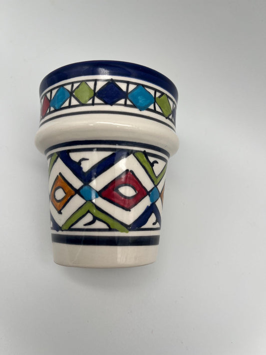 Moroccan Beldi Mug, Handmade, Boho Ceramic Tea Mug from Morocco 8 Cm