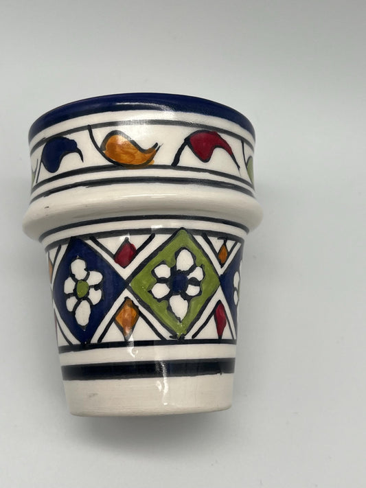 Moroccan Beldi Mug, Handmade, Boho Ceramic Tea Mug from Morocco 8 Cm