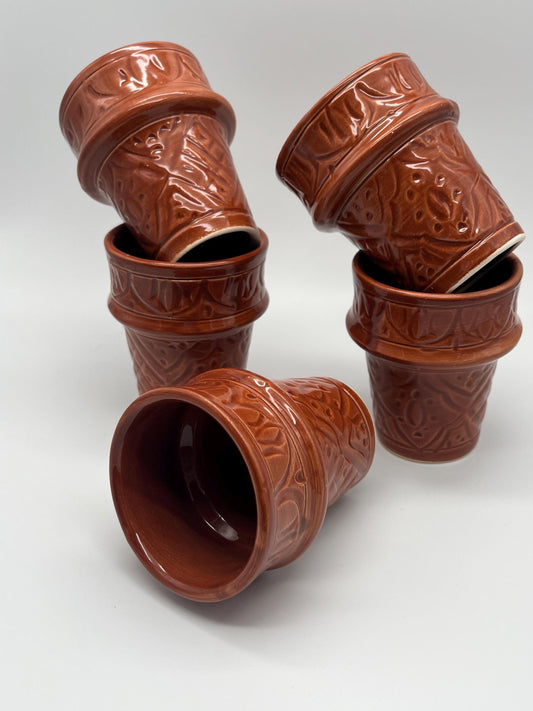 Moroccan Beldi Mug, Handmade, Boho Ceramic Tea Mug from Morocco, Fes 8 Cm