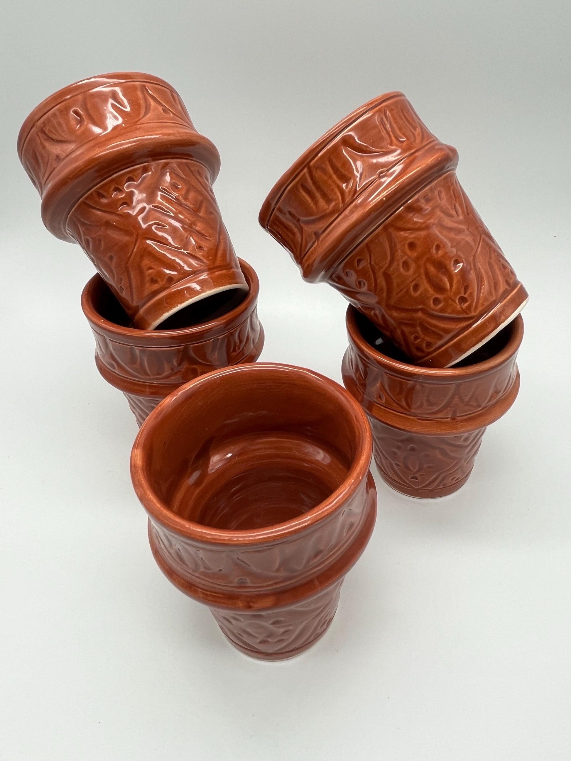Moroccan Beldi Mug, Handmade, Boho Ceramic Tea Mug from Morocco, Fes 8 Cm
