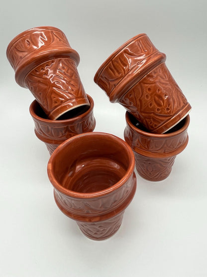 Moroccan Beldi Mug, Handmade, Boho Ceramic Tea Mug from Morocco, Fes 8 Cm