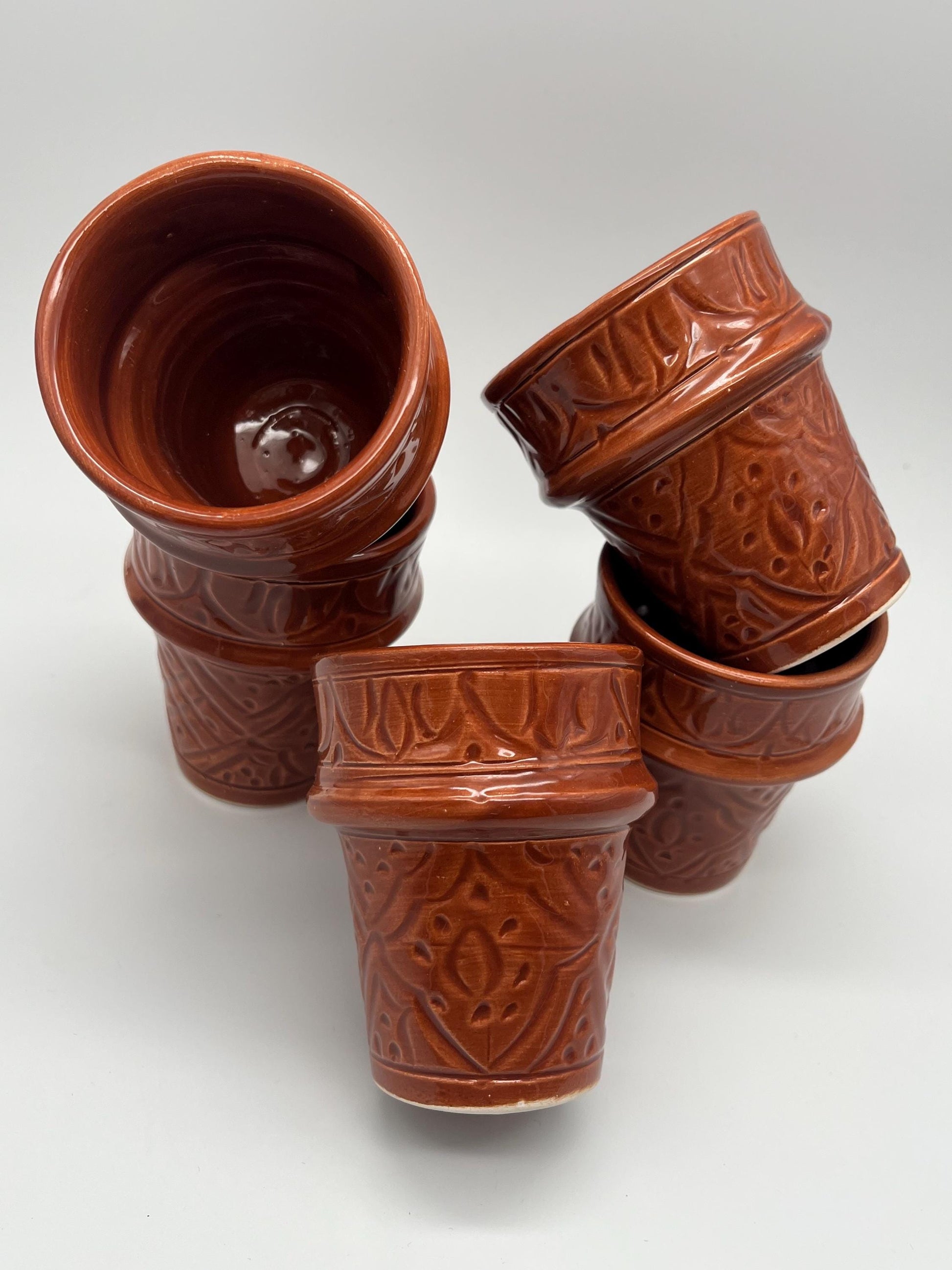 Moroccan Beldi Mug, Handmade, Boho Ceramic Tea Mug from Morocco, Fes 8 Cm