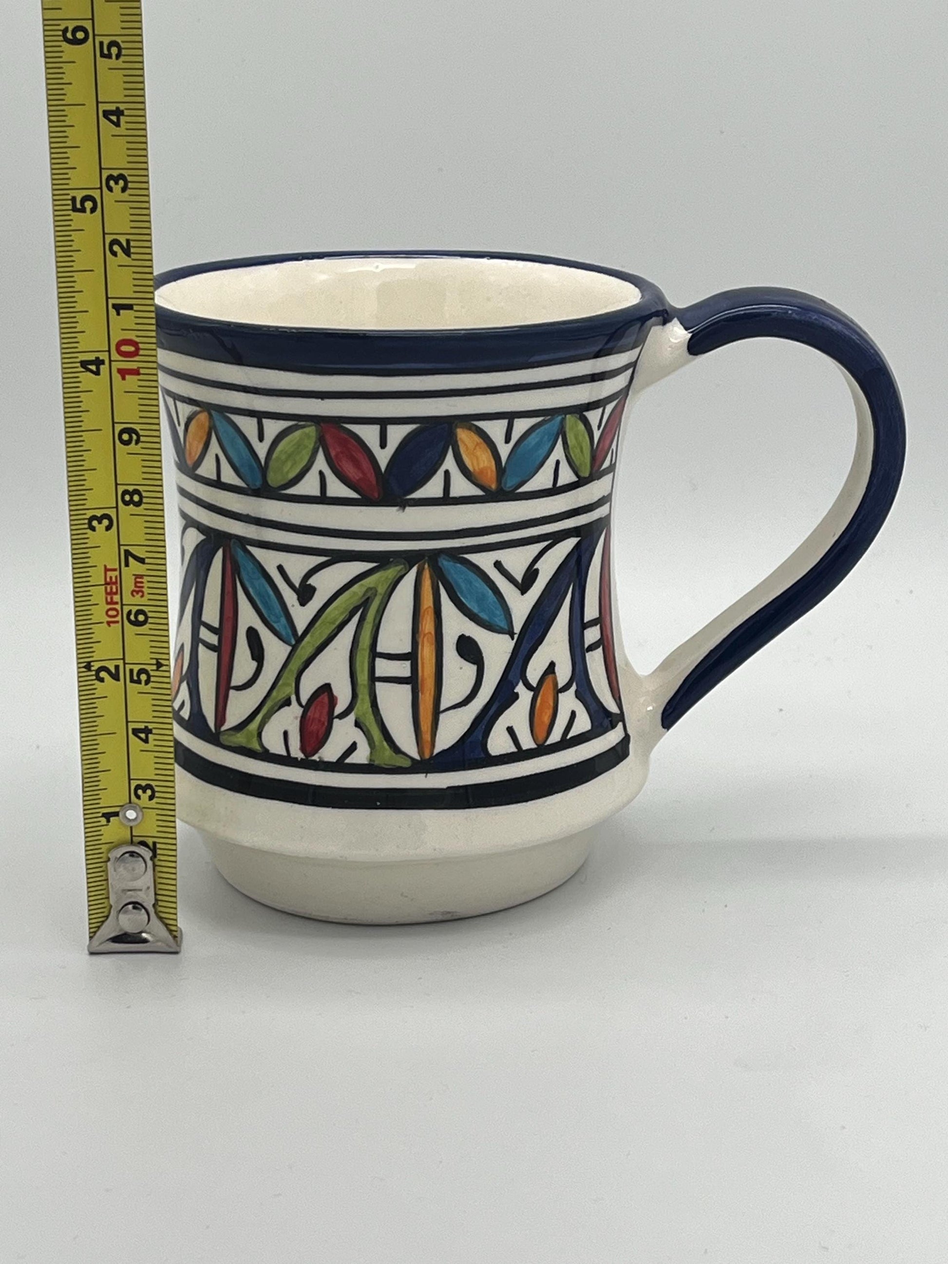 Moroccan Beldi Mug, Handmade, Boho Ceramic Tea Mug from Morocco