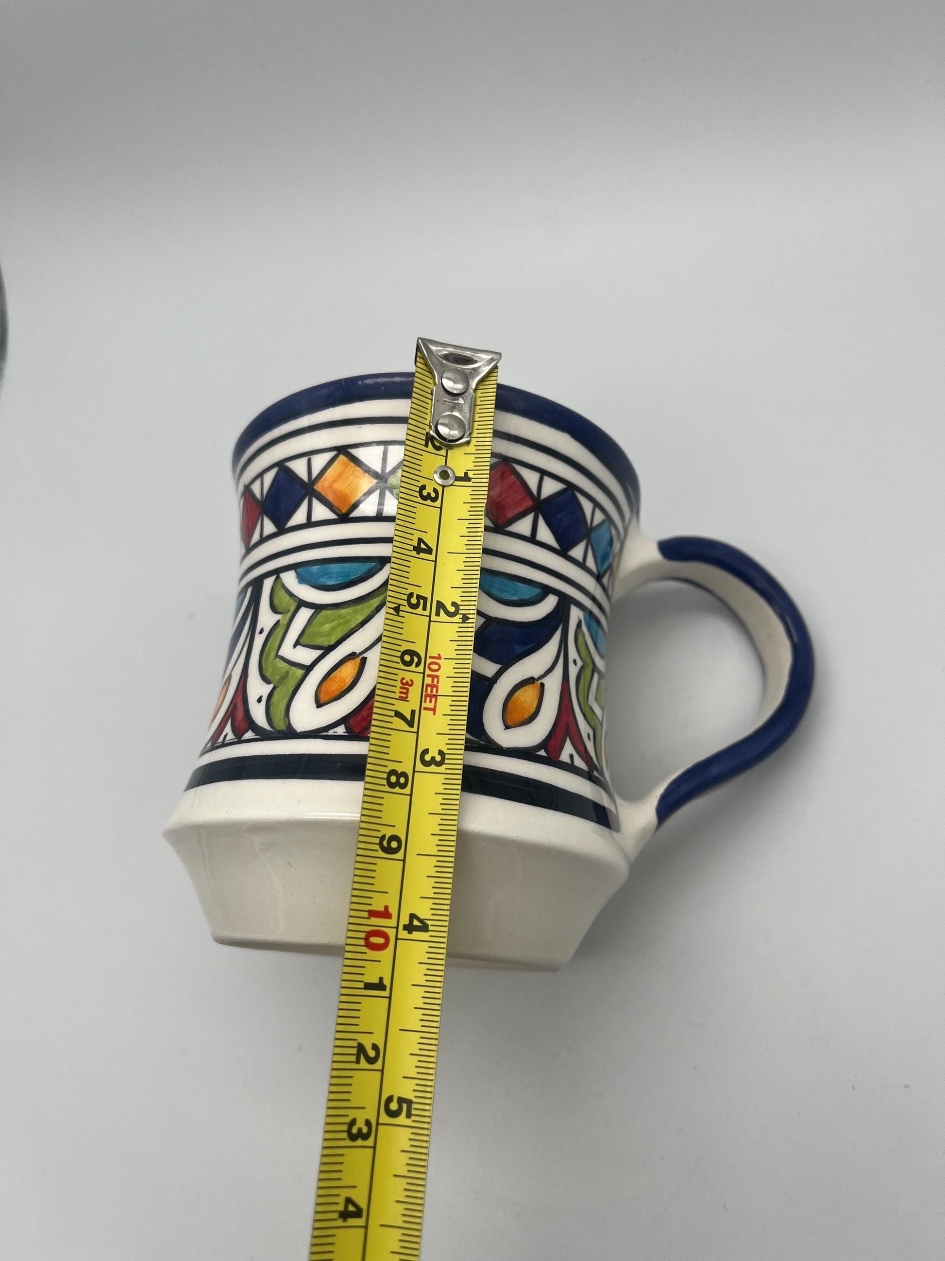 Moroccan Beldi Mug, Handmade, Boho Ceramic Tea Mug from Morocco