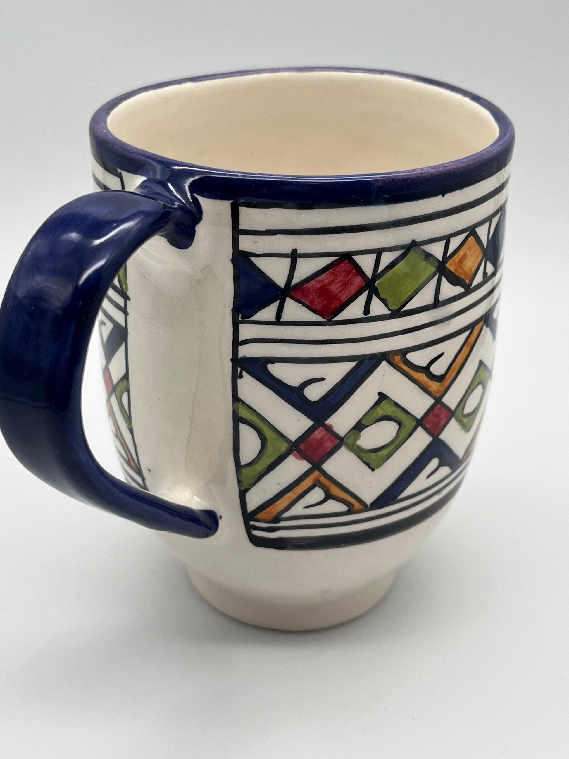 Moroccan Beldi Mug, Handmade, Boho Ceramic Tea Mug from Morocco
