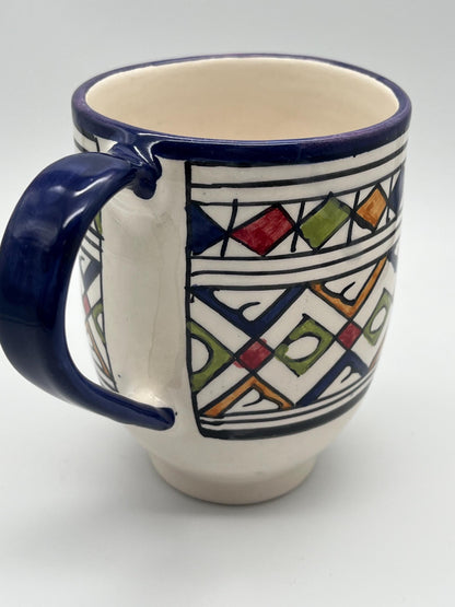 Moroccan Beldi Mug, Handmade, Boho Ceramic Tea Mug from Morocco