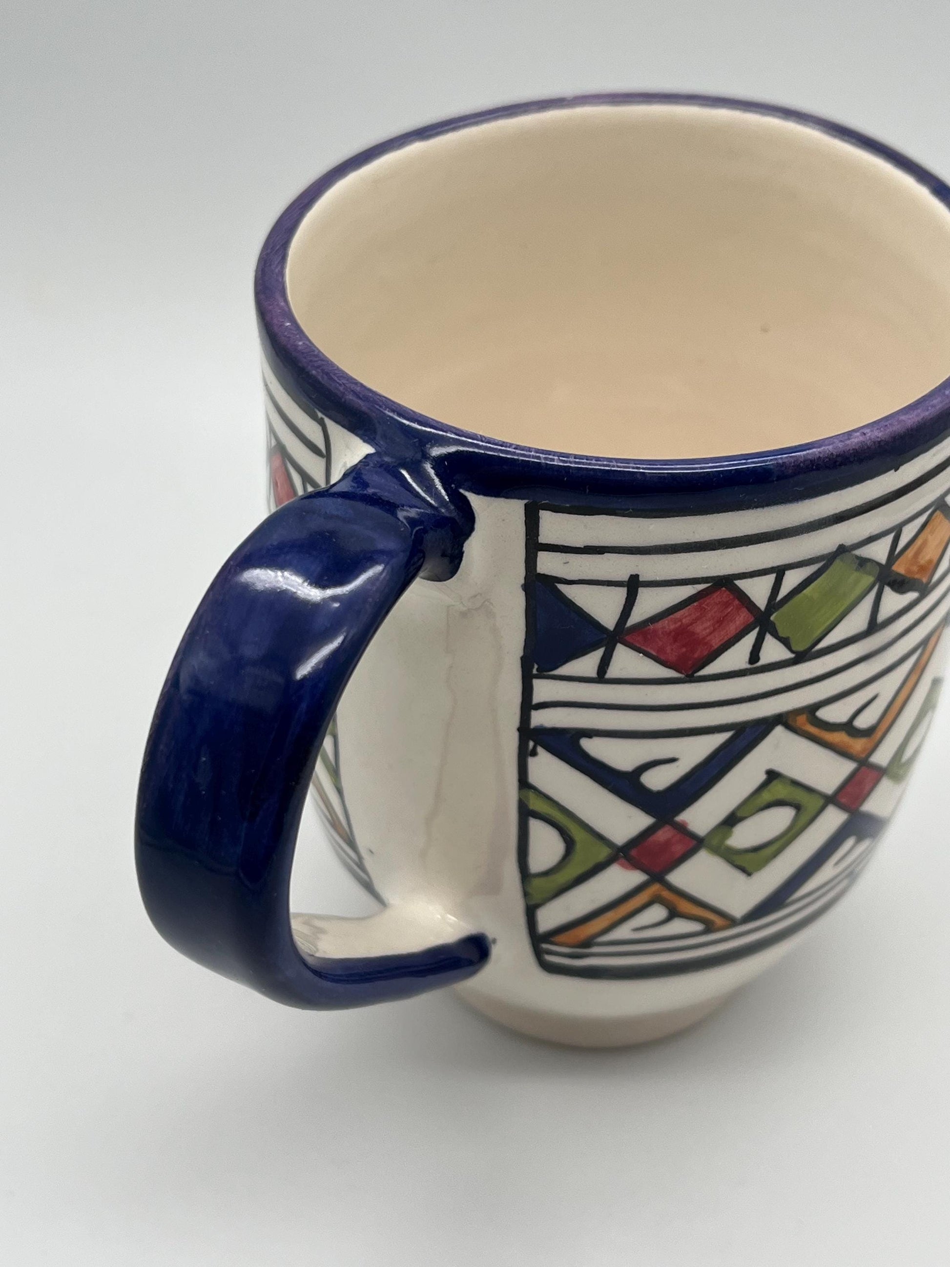 Moroccan Beldi Mug, Handmade, Boho Ceramic Tea Mug from Morocco