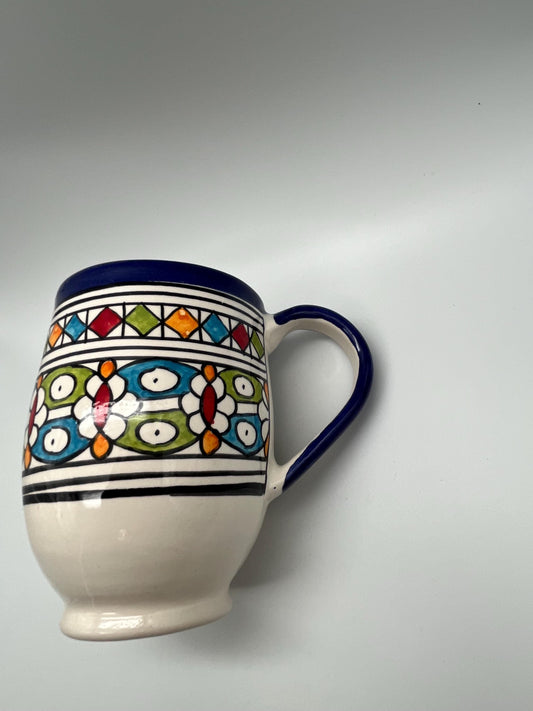 Moroccan Beldi Mug, Handmade, Boho Ceramic Tea Mug from Morocco
