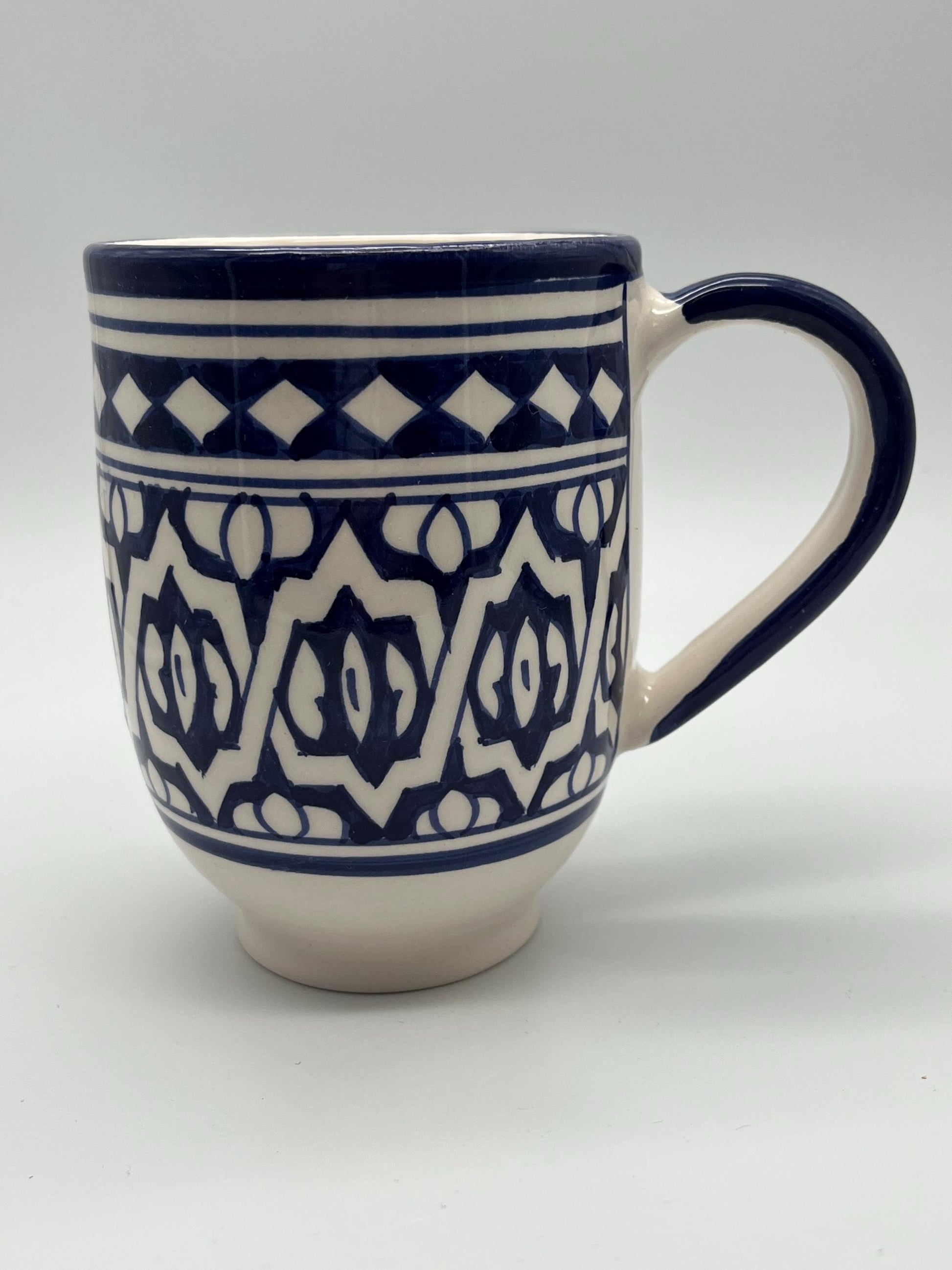 Moroccan Beldi Mug, Handmade, Boho Ceramic Tea Mug from Morocco
