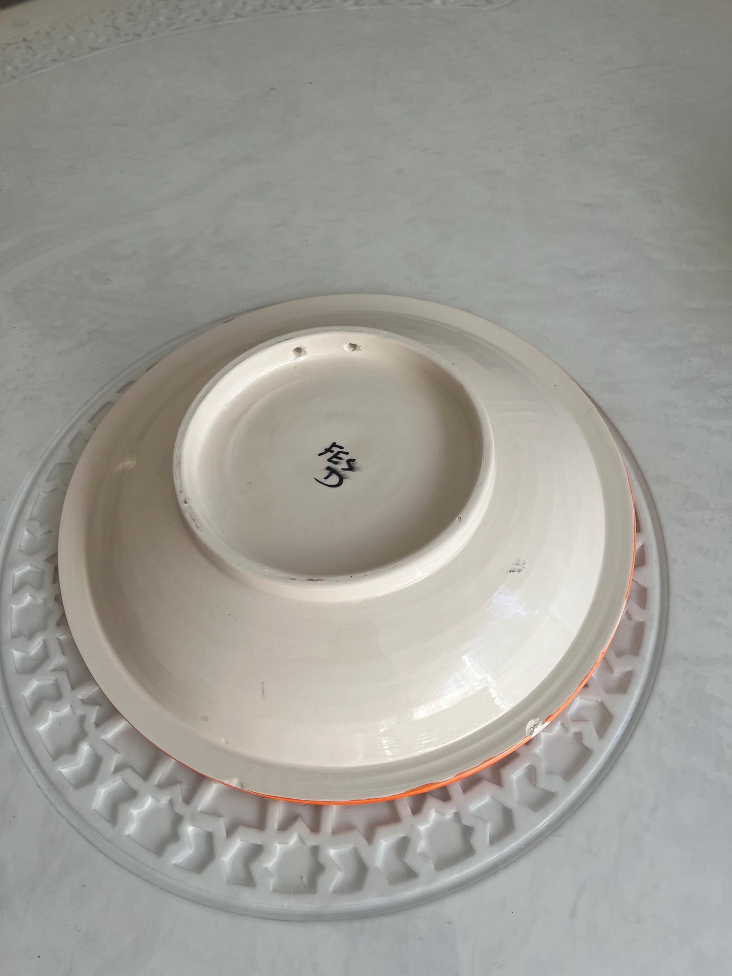 Handmade and Hand Painted Moroccan Ceramic Plates with Calligraphy Design
