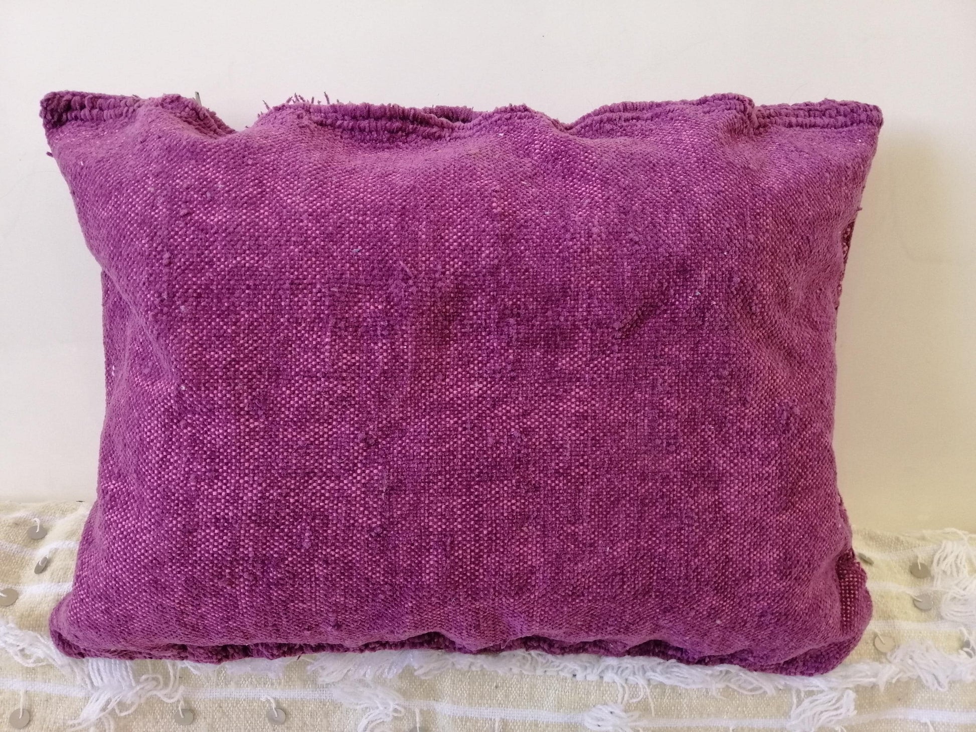 Shinny Shaggy Pink Pillows Wedding Handmade Cushion Cover Berber Handira Pillows Moroccan Sofa Pink Sequins Pillow