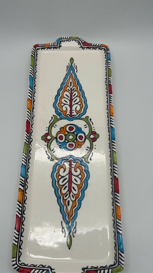 Moroccan Ceramic Cake Tins, Handmade and Hand-Painted. Moroccan Ceramic Trays / Rectangular