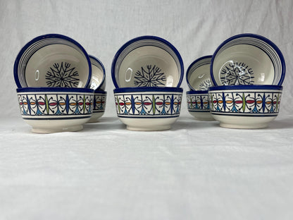 Beautiful Soup Bowl Made of Moroccan Ceramic Fes, White Clay, 13 Cm (Handmade)