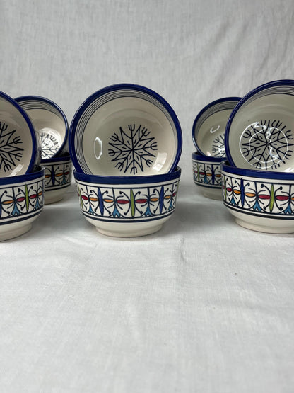 Beautiful Soup Bowl Made of Moroccan Ceramic Fes, White Clay, 13 Cm (Handmade)