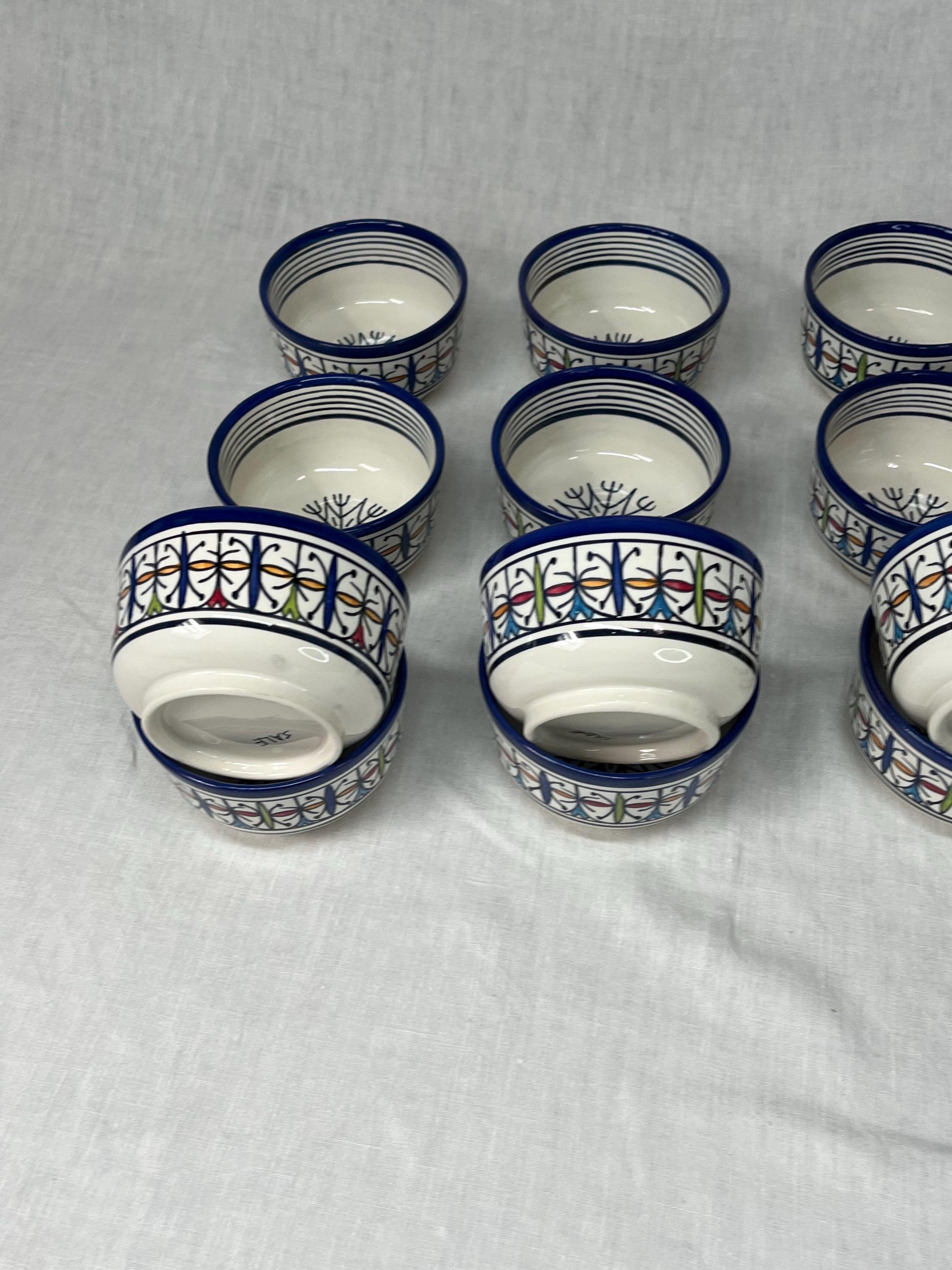 Beautiful Soup Bowl Made of Moroccan Ceramic Fes, White Clay, 13 Cm (Handmade)