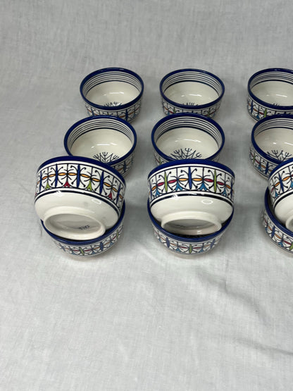 Beautiful Soup Bowl Made of Moroccan Ceramic Fes, White Clay, 13 Cm (Handmade)