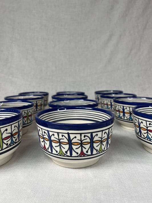 Beautiful Soup Bowl Made of Moroccan Ceramic Fes, White Clay, 13 Cm (Handmade)