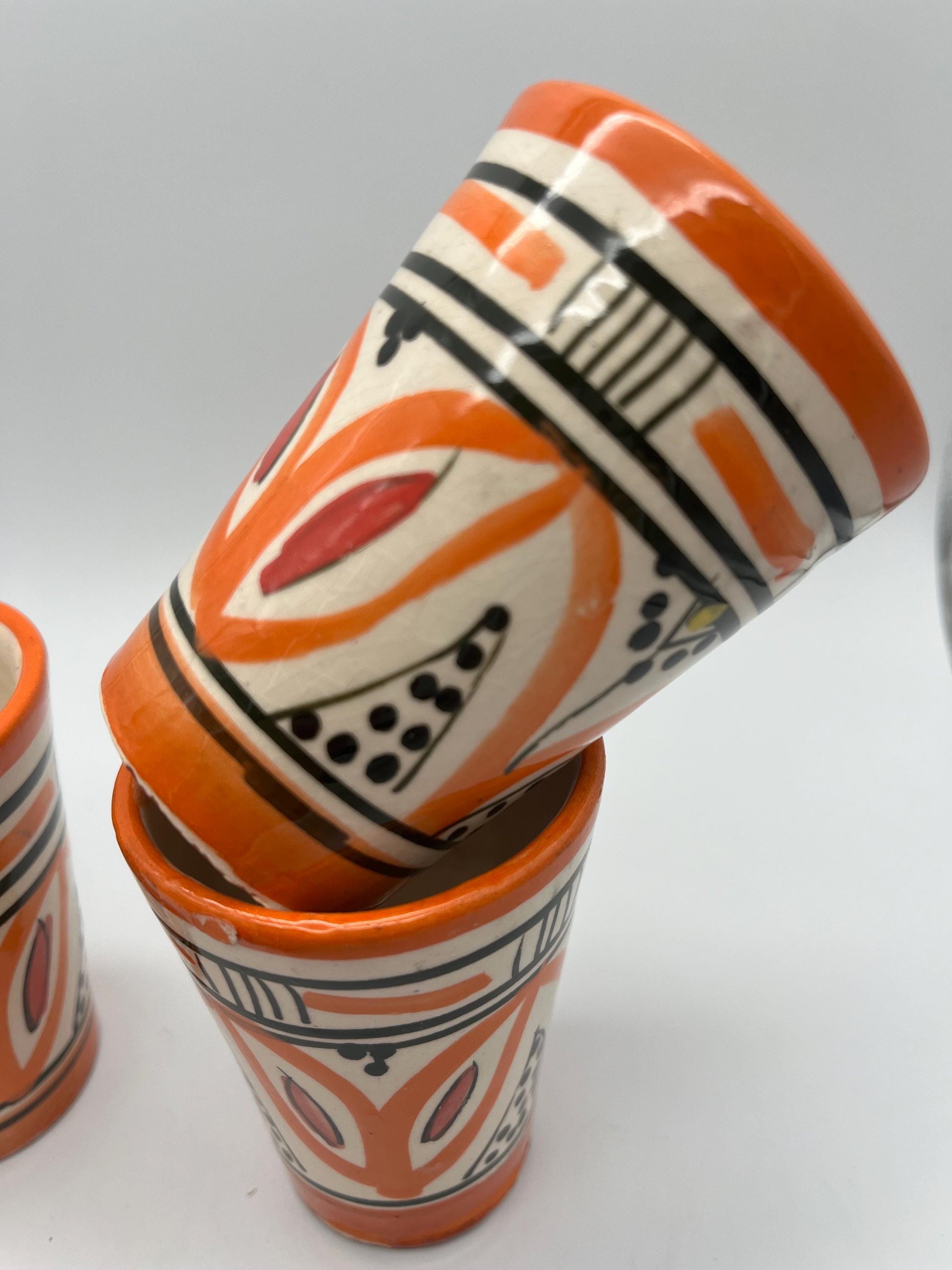 Moroccan Beldi Mug, Handmade, Boho Ceramic Tea Mug from Morocco 8 Cm