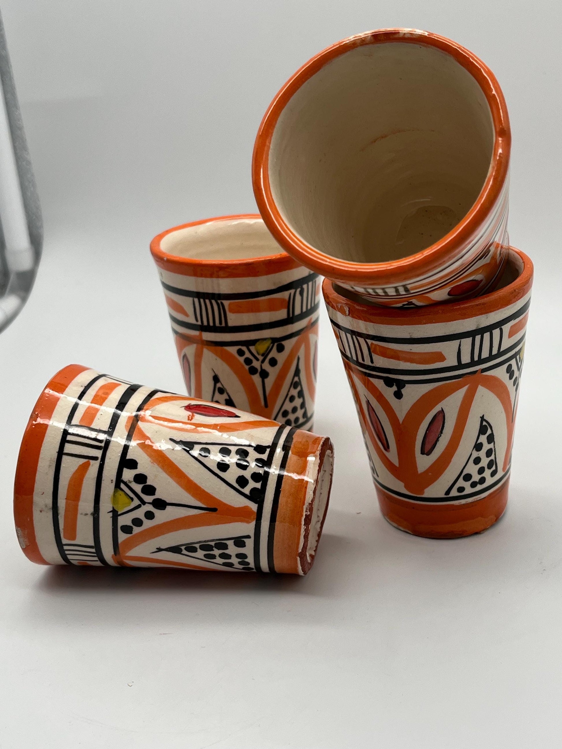 Moroccan Beldi Mug, Handmade, Boho Ceramic Tea Mug from Morocco 8 Cm