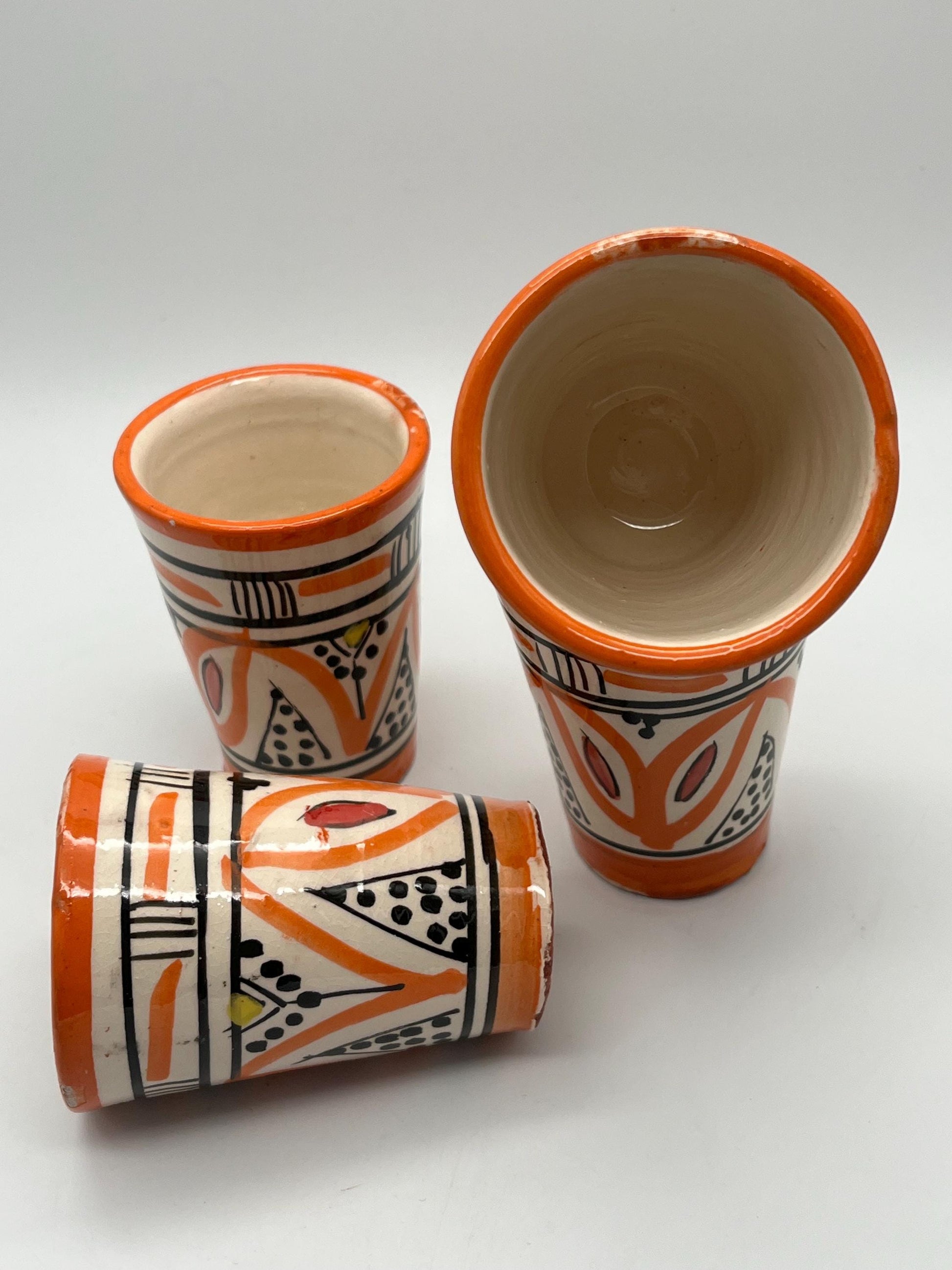 Moroccan Beldi Mug, Handmade, Boho Ceramic Tea Mug from Morocco 8 Cm