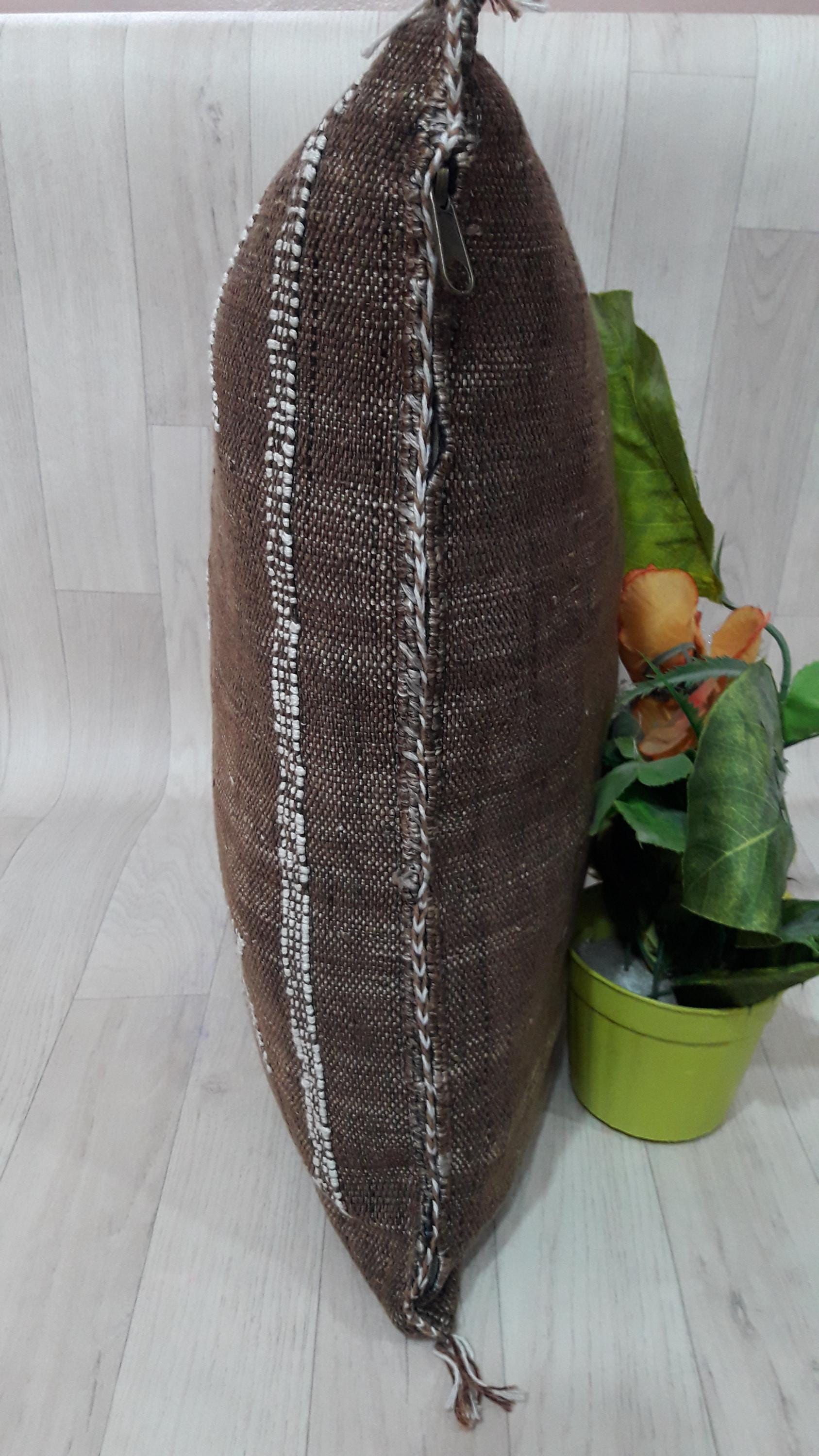 50% off Cactus Silk Pillow Cover, Moroccan Boho Throw Pillow ,Hand Woven Berber Pillow, Sabra Cactus Silk Cushion Cover,Pillow,Cushion
