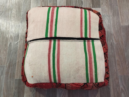 Moroccan Pouf: Handmade Leather Ottoman for Bohemian Home Decor & Seating, Cozy Floor Cushion, Stylish Living Room Accessory