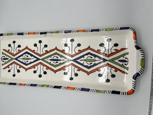 Moroccan Ceramic Cake Tins, Handmade and Hand-Painted. Moroccan Ceramic Trays / Rectangular