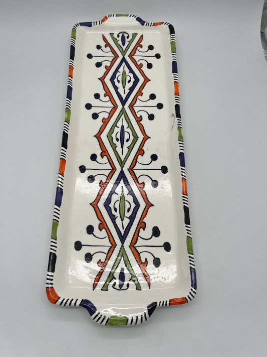Moroccan Ceramic Cake Tins, Handmade and Hand-Painted. Moroccan Ceramic Trays / Rectangular