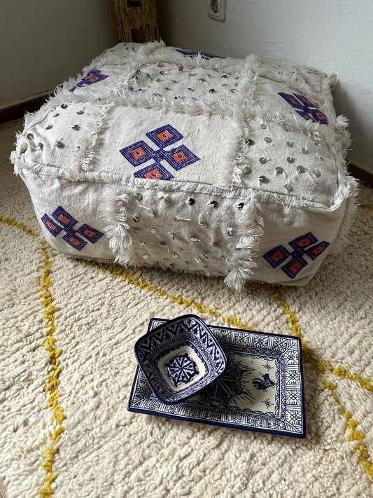 Berber Cushion Cover - Ottoman Pouf - Square Pouf - Ottoman Cushion Cover - Ottoman Pouf - Moroccan Decor - Vintage Kilim