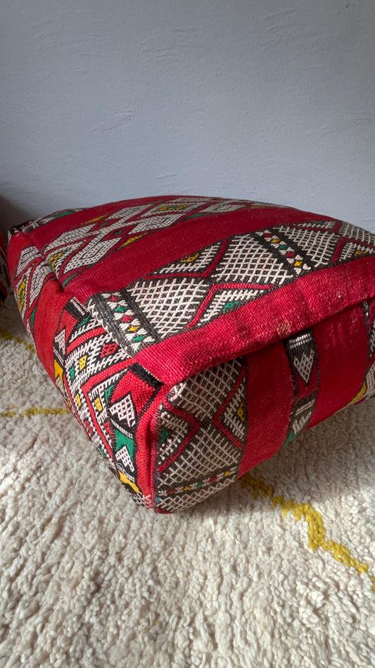 Berber Cushion Cover - Ottoman Pouf - Square Pouf - Ottoman Cushion Cover - Ottoman Pouf - Moroccan Decor - Vintage Kilim