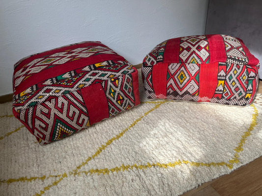 Berber Cushion Cover - Ottoman Pouf - Square Pouf - Ottoman Cushion Cover - Ottoman Pouf - Moroccan Decor - Vintage Kilim
