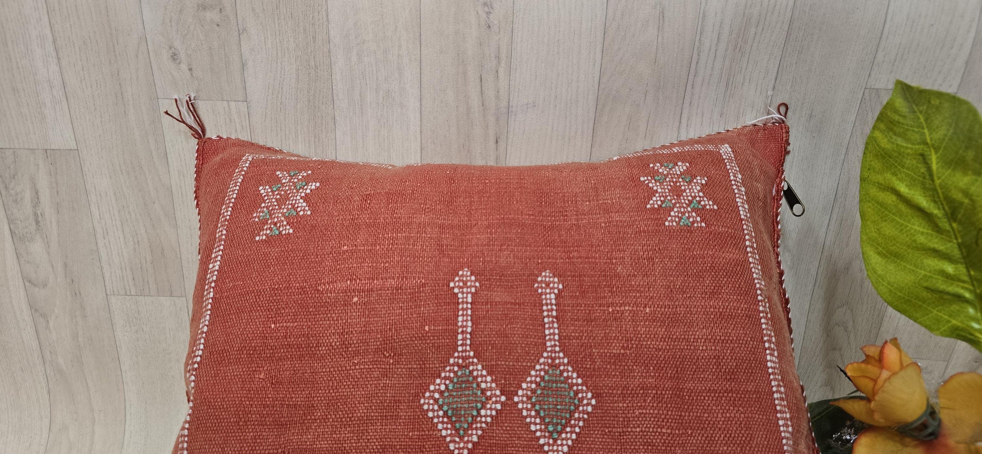 50% off Cactus Silk Pillow Cover, Moroccan Boho Throw Pillow ,Hand Woven Berber Pillow, Sabra Cactus Silk Cushion Cover,Pillow,Cushion