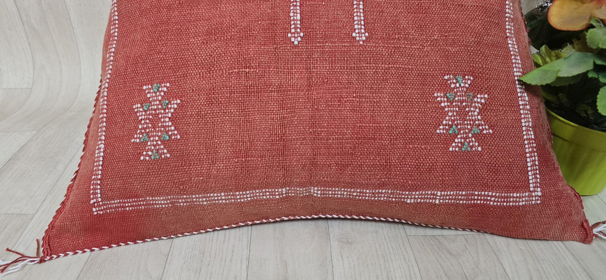 50% off Cactus Silk Pillow Cover, Moroccan Boho Throw Pillow ,Hand Woven Berber Pillow, Sabra Cactus Silk Cushion Cover,Pillow,Cushion