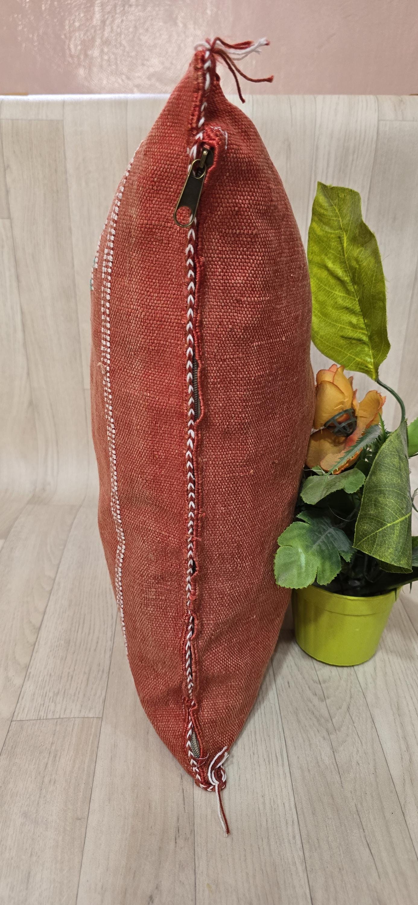 50% off Cactus Silk Pillow Cover, Moroccan Boho Throw Pillow ,Hand Woven Berber Pillow, Sabra Cactus Silk Cushion Cover,Pillow,Cushion